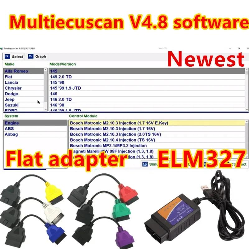 Fiat ĿͿ ڵ  Ƽ EcuScan 4.8 Ʈ, Ƽ Ecu ĵ 4.8 , ELM327 Ƽ Ecu ĵ V4  ۵, 2023 α